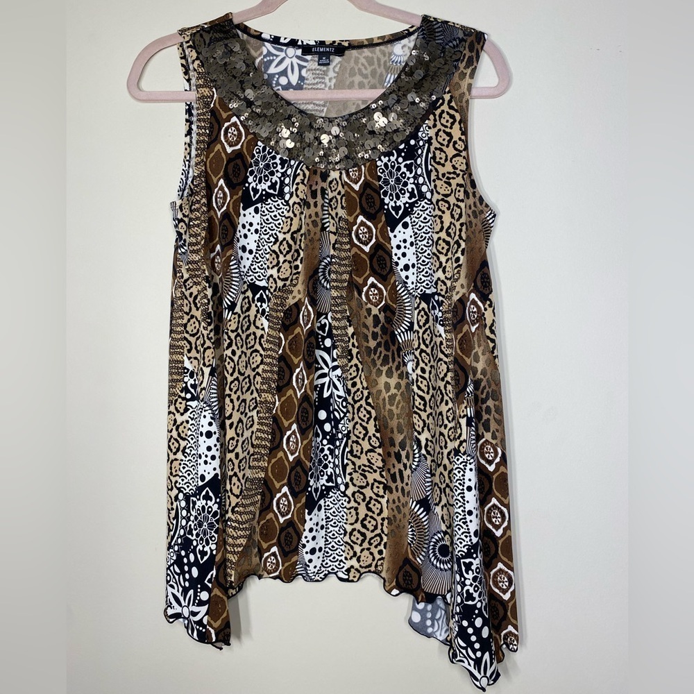 Elementz Sleeveless Trapeze Style Top M